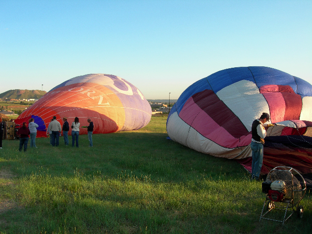 Inflating the balloons