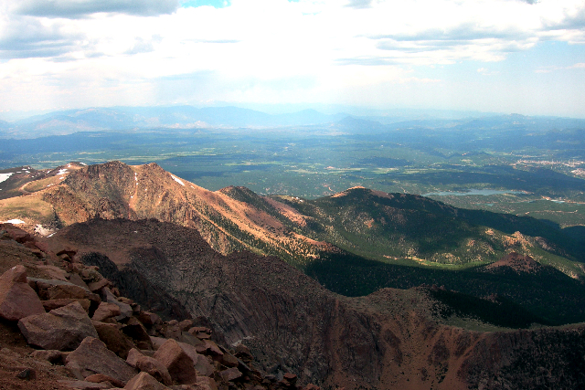 View from the summit of Pike's Peak