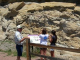 Taking pics of Dinosaur tracks